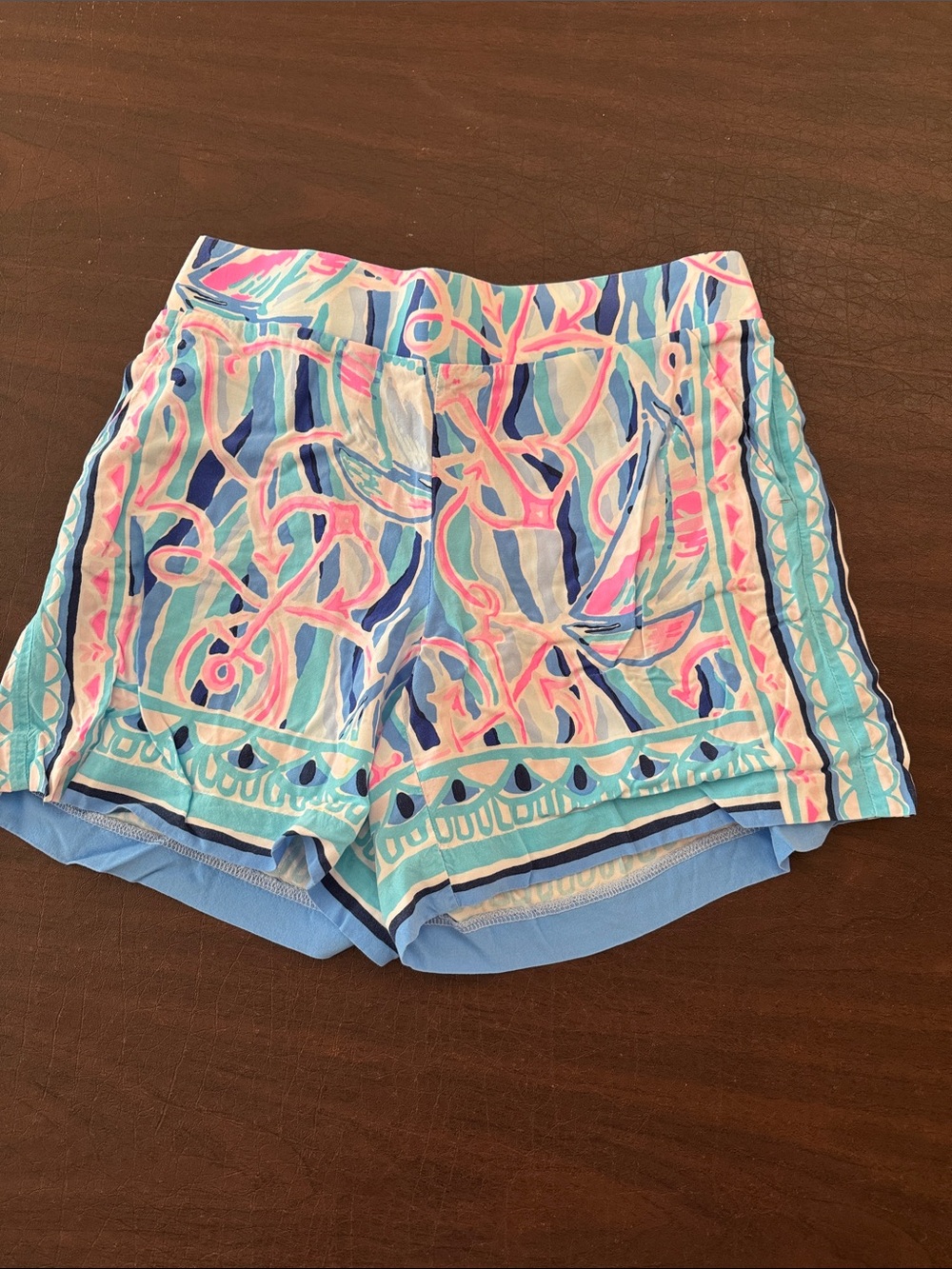 Lilly Pulitzer Pink, Blue & Aqua Printed Athletic Shorts